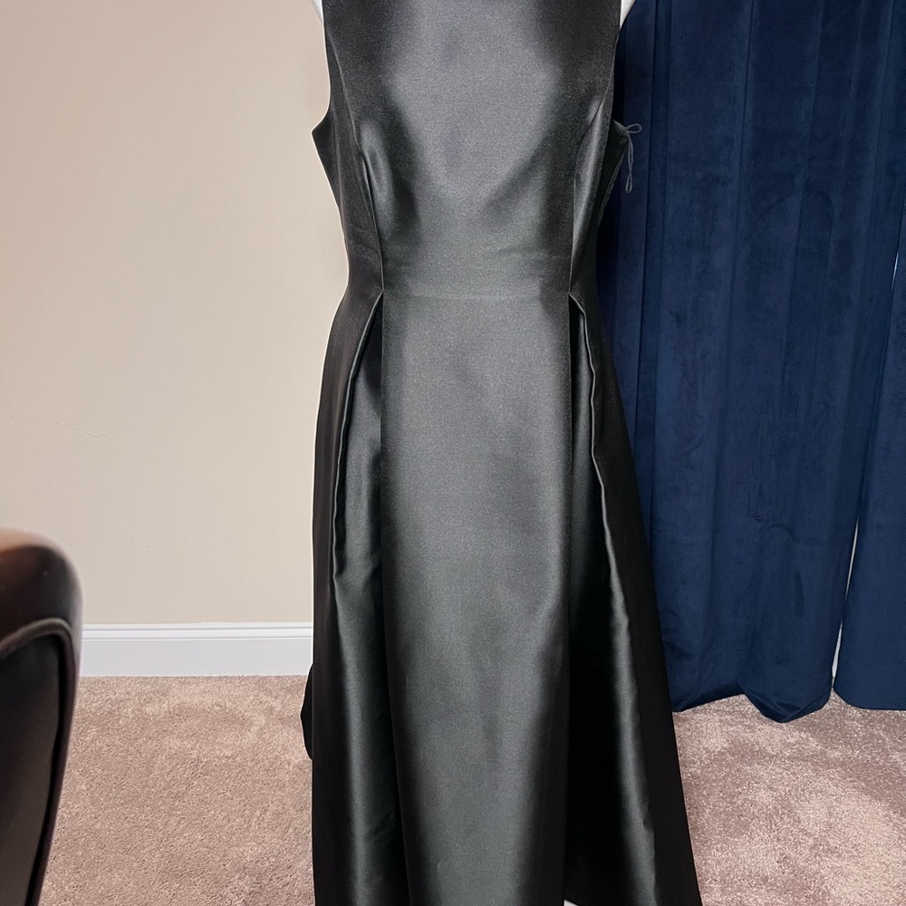 Elegant Black Satin Evening Gown